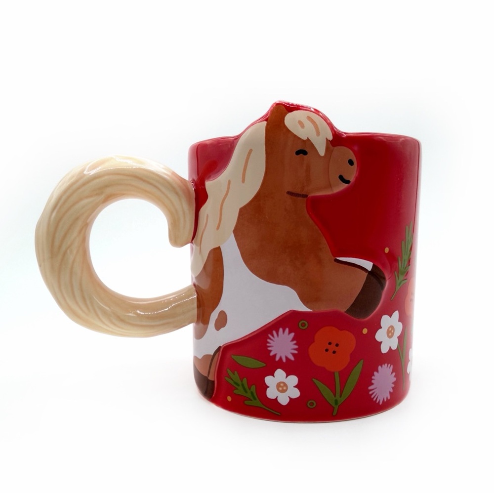 Starbucks Lunar New Year of the Horse 2026 Coffee Tea Mug Red Brown Flowers